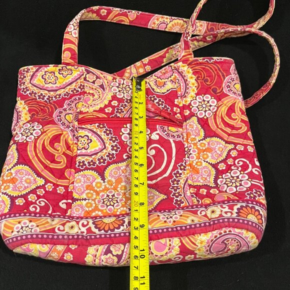 Vera Bradley Raspberry Fizz Retired Pattern 11x9 2 Handle Tote/Handbag - Picture 6 of 8